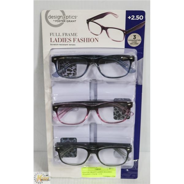 FOSTER GRANT LADIES READING GLASSES 3 PACK +2.50