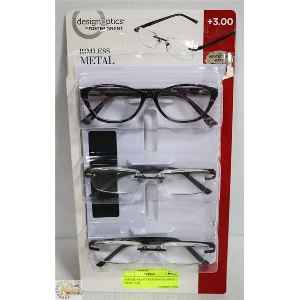 FOSTER GRANT READING GLASSES 3 PACK +3.00