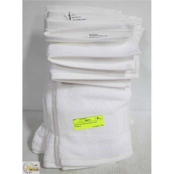 SET OF 20 100% COTTON FACE TOWELS