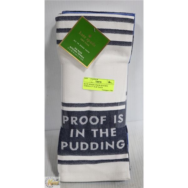 KATE SPADE 6 PACK KITCHEN TOWELS 17" X 28" EACH