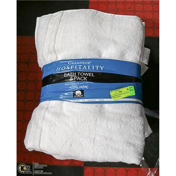 GRANDIER HOSPITALITY BATHTOWELS 6PK