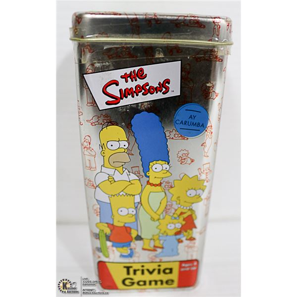 THE SIMPSONS TRIVIA GAME IN COLLECTOR TIN 2002