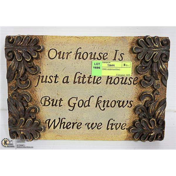 DECORATIVE GOD SAYING