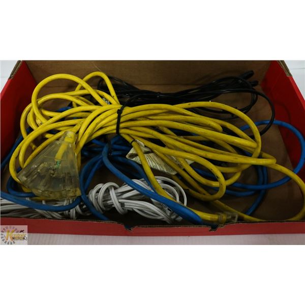 TRIPLE OUTLET EXTENSION CORD + 3 OTHER EXT. CORDS