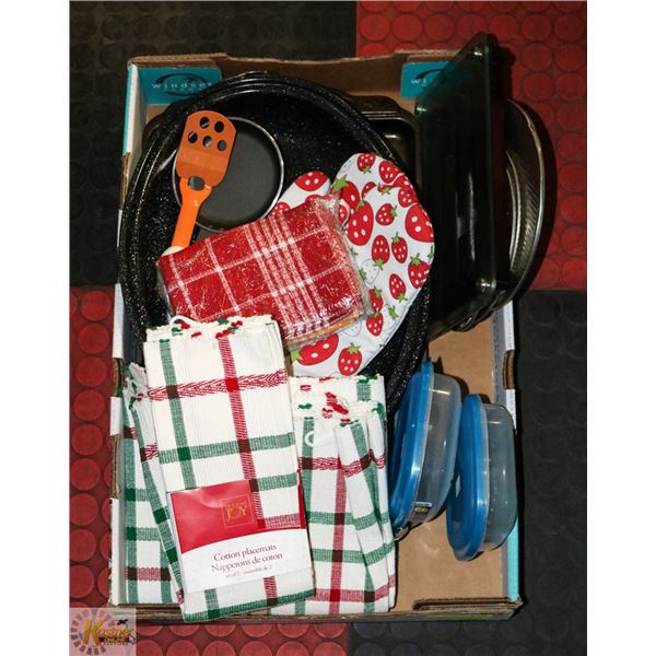 FLAT WITH ROASTER & LID, SMALL EGG PAN SET, NEW