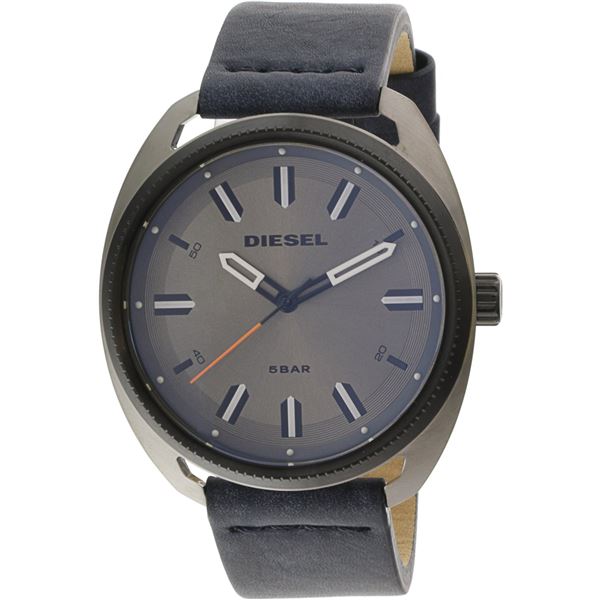 NEW DIESEL GREY DIAL 45MM LEATHER STRAP WATCH