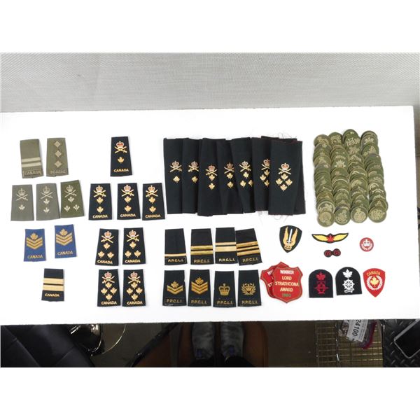 ASSORTED CANADIAN MILITARY TRADE AND RANK BADGES