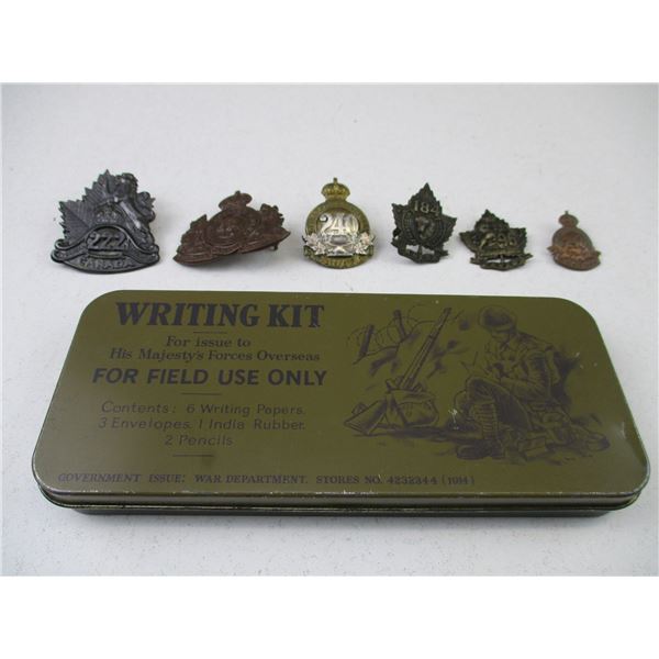 WWI CEF CAP BADGE AND COLLAR DOGS