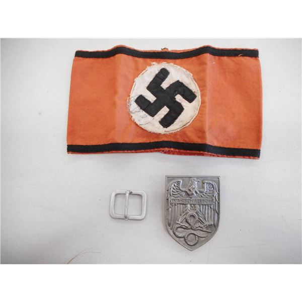 WWII GERMAN ARM BAND AND BADGE