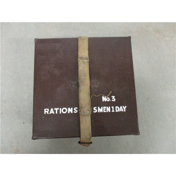 WWII NO3 RATIONS METAL BOX