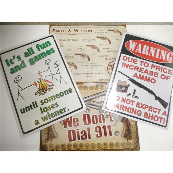 ASSORTED TIN SIGNS