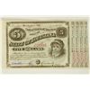Image 1 : 1880 STATE OF LOUISIANA $5 BOND WITH 4 ATTACHED