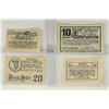 Image 2 : 4 ASSORTED GERMAN NOTGELDS 2-10 & 2-20 HELLERS