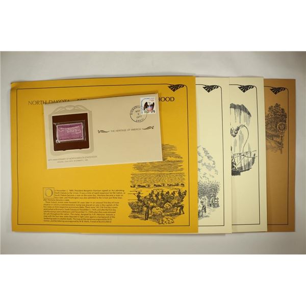4 ASSORTED 1977 HERITAGE OF AMERICA ENVELOPES