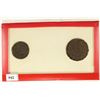 Image 2 : VATICAN PAPAL COINAGE SET, 1850R 1/2 BAIOCCO AND