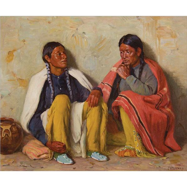 Joseph H. Sharp -Hunting Son and Eagle Star