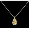 Image 1 : EGL USA Cert 1.28 ctw VS1 Fancy Yellow Diamond Pendant With Chain - Platinum