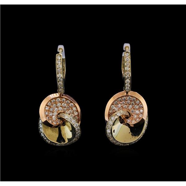 14KT Two-Tone Gold 1.53 ctw Diamond Earrings