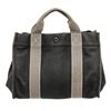 Image 1 : Hermes Navy Blue Gray Canvas Sac Fourre PM Tote Bag