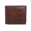 Image 1 : Coach Brown Pebbled Leather Water Buffalo Compact ID Wallet