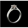 Image 4 : 14KT White Gold 0.70 ctw Round Cut Fancy Brown Diamond Solitaire Ring