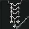 Image 2 : 18kt White Gold 1.15 ctw Black Onyx and Diamond Flower Dangle Pendant Necklace