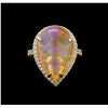 Image 2 : 7.21 ctw Opal and Diamond Ring - 14KT Yellow Gold
