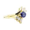 Image 1 : 1.21 ctw Sapphire And Diamond Ring And Band - 14KT Yellow Gold