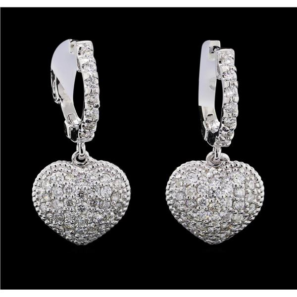 1.03 ctw Diamond Earrings - 14KT White Gold