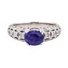 Image 2 : 2.02 ctw Blue Sapphire And Diamond Ring - 18KT White Gold