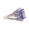 Image 2 : 3.52 ctw Tanzanite and Diamond Ring - 14KT White Gold