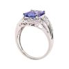 Image 4 : 3.52 ctw Tanzanite and Diamond Ring - 14KT White Gold