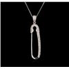 Image 1 : 0.30 ctw Diamond Pendant With Chain - 14KT White Gold