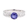 Image 2 : 0.89 ctw Sapphire and Diamond Ring - 18KT White Gold