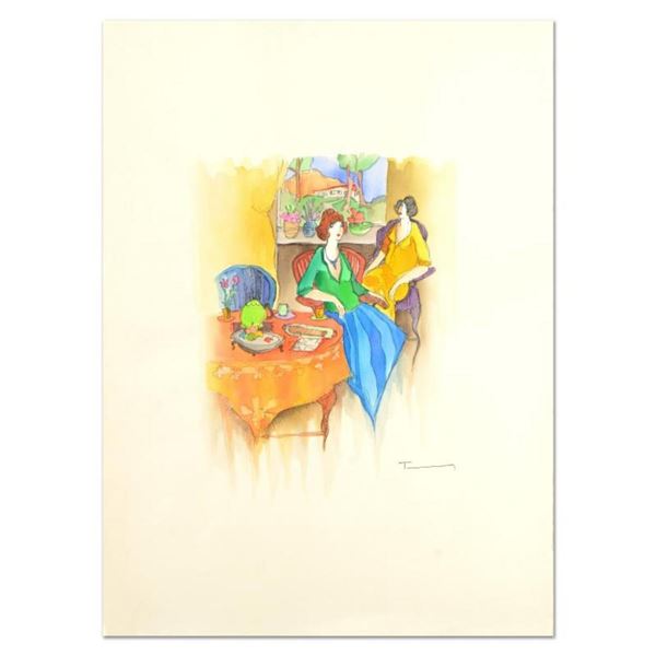 Itzchak Tarkay (1935-2012), Original Mixed Media Watercolor, Hand Signed with Le