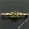 Image 2 : Antique Victorian 15kt Yellow Gold Seed Pearl Knot Bar Pin Brooch