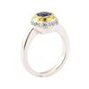 Image 4 : 1.30 ctw Blue Sapphire and Diamond Ring - 18KT White and Yellow Gold
