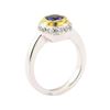 Image 4 : 1.30 ctw Blue Sapphire and Diamond Ring - 18KT White and Yellow Gold