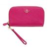 Image 1 : Coach Pink Pebbled Leather Double Zip Wristlet Wallet