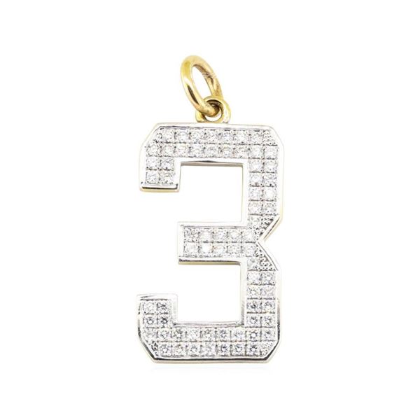 2.04 ctw Diamond "3" Pendant - 14KT Yellow and White Gold