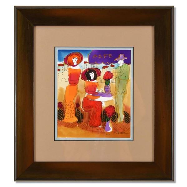 Moshe Leider, Framed Original Mixed Media Watercolor Painting, Hand Signed with