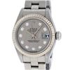 Image 8 : Rolex Ladies Stainless Steel Slate Grey Diamond Quickset Datejust Oyster Band Wr