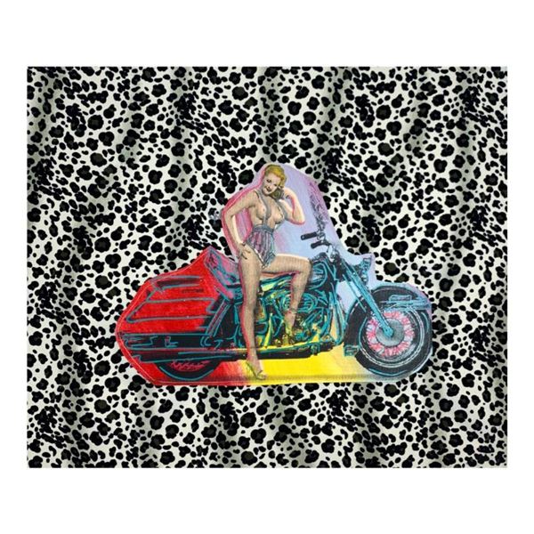 Steve Kaufman (1960-2010), "Biker Gal" Hand Signed and Numbered Limited Edition