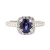 Image 2 : 2.06 ctw Blue Sapphire And Diamond Ring - 14KT White Gold
