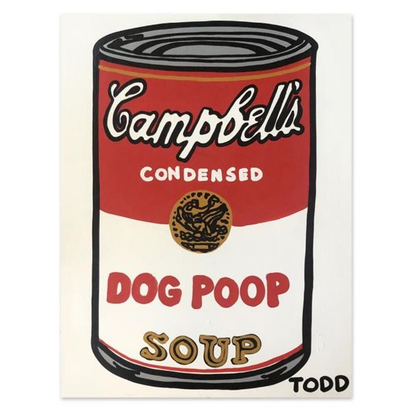 Todd Goldman, "Dog Poop" Hand Signed Original Painting on Canvas with Letter of