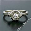 Image 2 : Art Deco 14kt White Gold 0.28 ctw Diamond Solitaire Engagement Ring