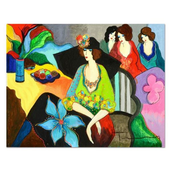 Itzchak Tarkay (1935-2012), One-of-a-Kind Acrylic Over Paint on Wood Panel, Hand