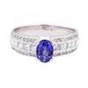 Image 2 : 2.30 ctw Sapphire And Diamond Ring - 18KT White Gold