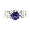 Image 2 : 2.21 ctw Sapphire And Diamond Ring - 14KT White Gold