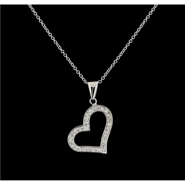 0.31 ctw Diamond Pendant With Chain - 14KT White Gold